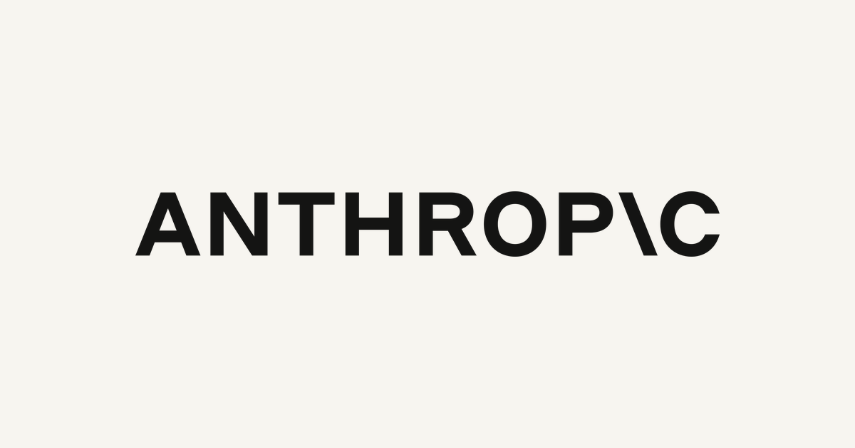 검은 바탕 위에 Anthropic 회사 로고가 표시된 공식 자료 이미지.